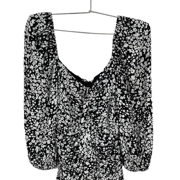 Zara Ruched Ruffle Floral Print Dress - Picture 7 of 9